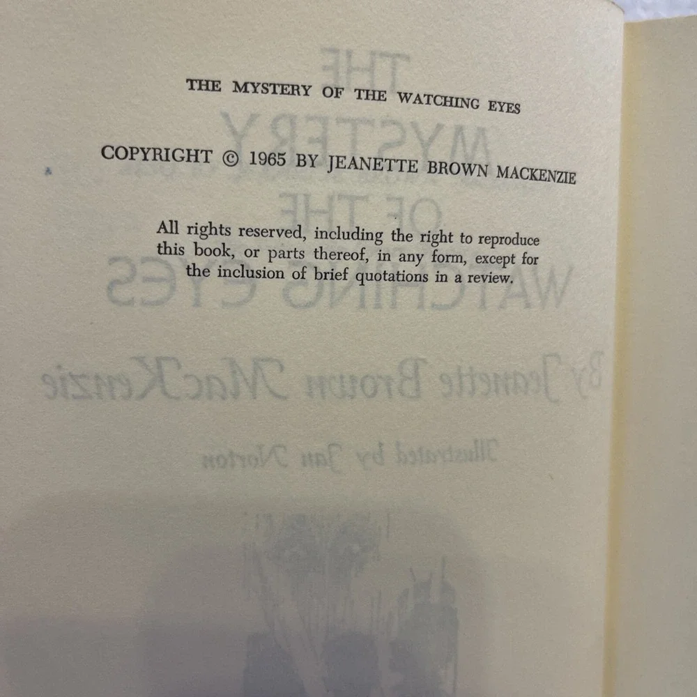 The Mystery of the Watching Eyes by Jeanette Brown MacKenzie 1965 Hardcover‎